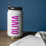 Personalised Insulated Can Shaped Bottle With Straw, thumbnail 2 of 3