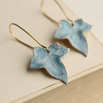 Blue Ivy Leaf Earrings, 2 of 9