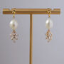 Freshwater Pearl Quartz Gold Plated Stud Earrings, thumbnail 1 of 6