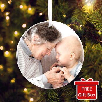 Your Favourite Photo Ceramic Disc Hanging Decoration Bauble + Gift Box, 6 of 8