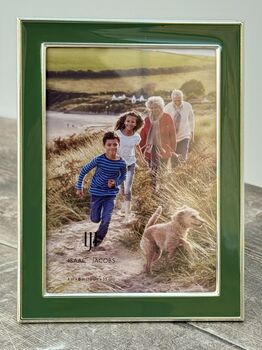 Isaac Jacobs Green And Silver Tone Photo Frame, 2 of 3