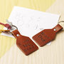 Personalised Leather Handwritten Message Key Ring, thumbnail 1 of 2
