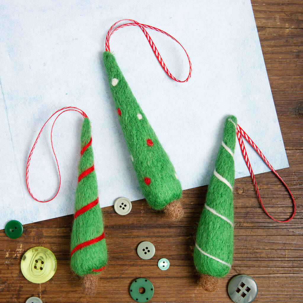 Download Christmas Tree Decorations Needle Felting Craft Kit By Hawthorn Handmade Notonthehighstreet Com PSD Mockup Templates