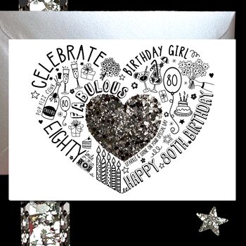 80th Birthday Girl Sparkle Card, 10 of 11