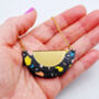 Black And Gold Terrazzo Bib Style Necklace, thumbnail 1 of 5