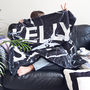 Black Marble Large Letter Personalised Blanket Throw, thumbnail 1 of 9