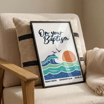 Personalised Coastal Baptism Print, 6 of 10
