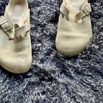 Curly Tibetan Sheepskin Rug Dark Grey, 3 of 3