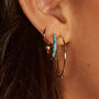 Flat Huggie Hoop Earrings In Sterling Silver, thumbnail 2 of 7