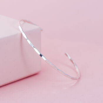 Thin Hammered Cuff Set In Rose Gold Filled, 5 of 5