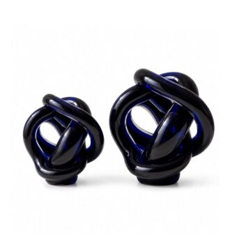 Clear Handblown Glass Knot Sculpture Set Of Two, 9 of 12