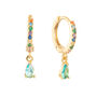 Ottillie Gold Rainbow Raindrop Huggie Earrings, thumbnail 1 of 2