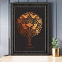 22nd Copper Wedding Anniversary Family Tree Print, thumbnail 1 of 2