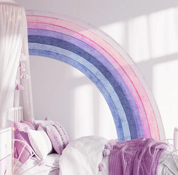 Colourful Half Rainbow Removable Decal, Pink/ Purple Colours, 4 of 11