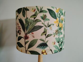 Botanical Print Lampshade With Pink And Yellow Flowers, 3 of 8