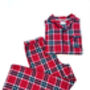 Unisex Kids Brushed Woven Red Check Pyjamas, thumbnail 3 of 4