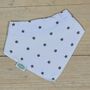 Bandana Dribble Bib White With Grey Stars, thumbnail 1 of 2