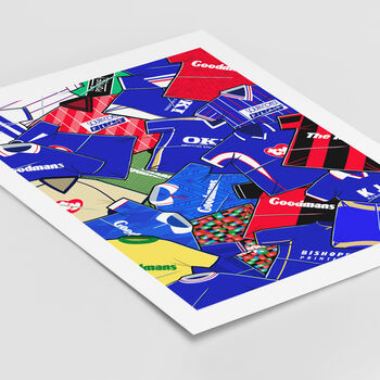 Portsmouth Football Shirt Mash Up Print, 3 of 3