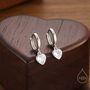 Sterling Silver Dainty Cz Heart Huggie Hoop, thumbnail 1 of 11
