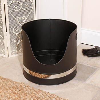 Contemporary Black And Silver Log Bucket, 4 of 8