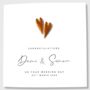 Personalised Wedding Day Card Copper Hearts, thumbnail 4 of 4