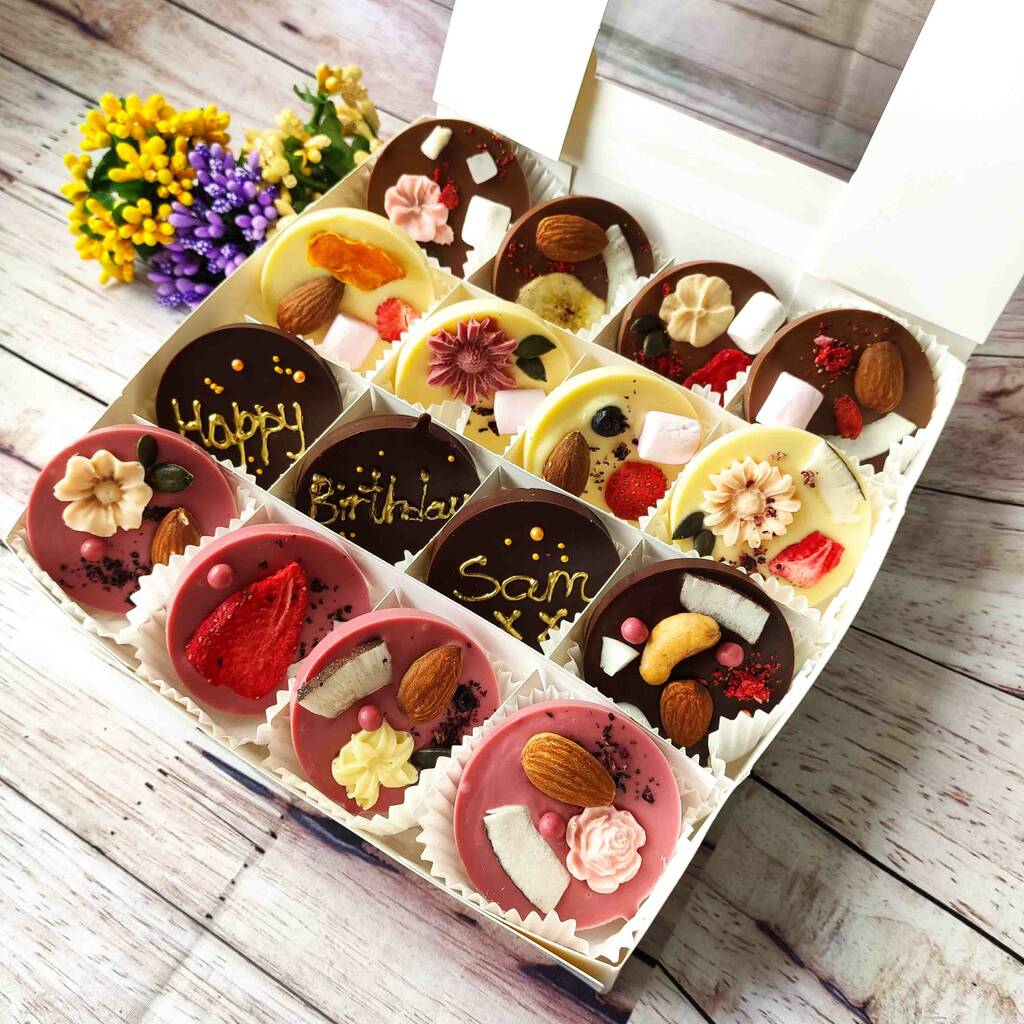 Personalised Rounds Artisan Chocolate Mendiants Box, 1 of 9