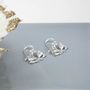 Sterling Silver Dangly Lotus Flower Earrings, thumbnail 3 of 4