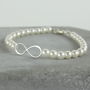 Sterling Silver Infinity Pearl Bracelet, thumbnail 4 of 7