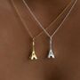 Eiffel Tower Charm Necklace, Sterling Silver Or Gold Plated, thumbnail 1 of 10