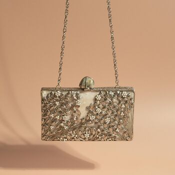 Leylani Silver Mother Of Pearl Clutch, 3 of 7