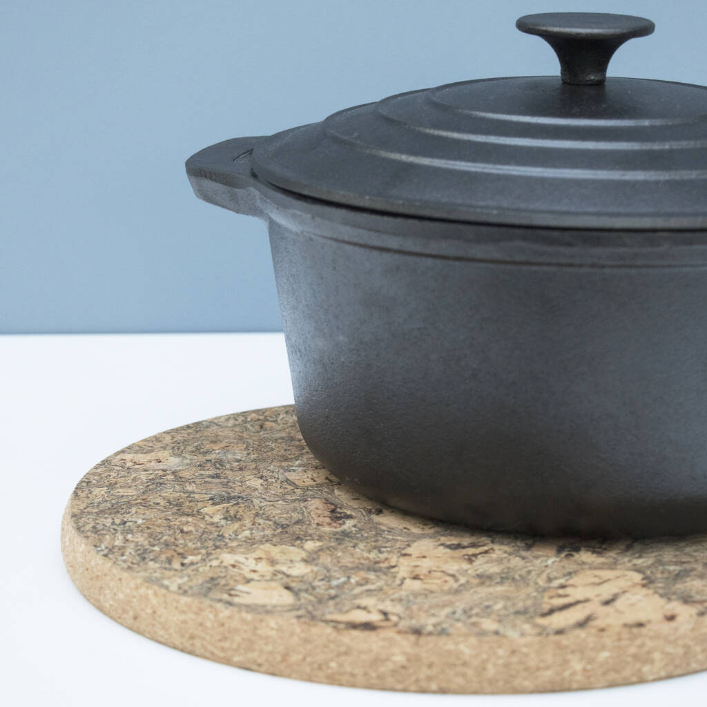 Round Ice Grey Cork Trivets By LIGA