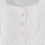 Women's Victorian Style White Sleeveless Cotton Nicole Nightdress Pintuck And Broderie Anglaise Nightgown, thumbnail 4 of 8