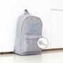 Grey Personalised Name Initials Unisex Kids Backpack, thumbnail 5 of 9