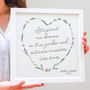 Personalised Wedding Wildflower Heart Framed Print, thumbnail 2 of 7