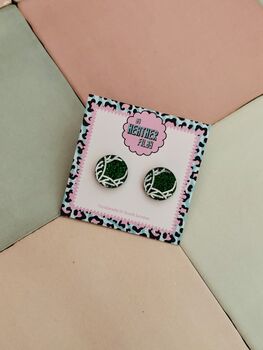 Christmas Brussel Sprout Glitter Studs / Sparkly Vegetable Earrings / Novelty Food Jewellery / Secret Santa Gift / Christmas Dinner Earrings, 5 of 5