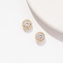 Gold Plated Round Crystal Stud Earrings, thumbnail 1 of 3