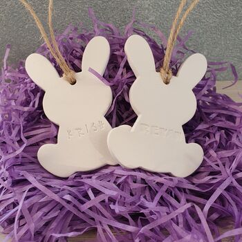 Personalised Easter Bunny Clay Decoration, 6 of 6