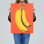 Banana Orange Graphic Fun Fruit Kitchen Wall Art Print, thumbnail 2 of 6