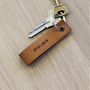 Personalised Engraved Tan Leather Keyring, thumbnail 3 of 3
