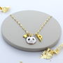 Panda Head Gold Plated Charm Necklace, thumbnail 1 of 2