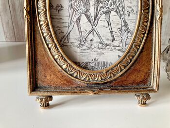 Oval Gold Parrot Photo Frame 4x6 Portrait Frame Décor, 7 of 9