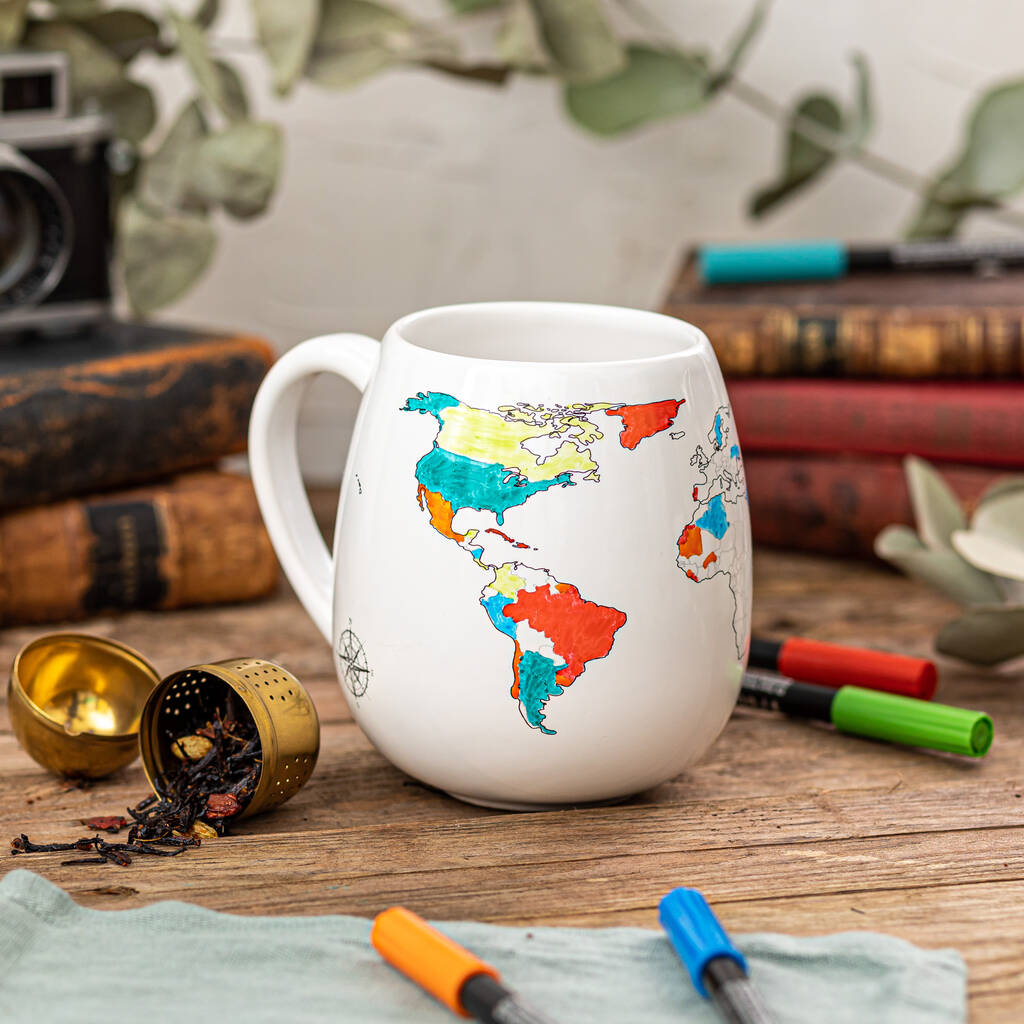 World Map Colour In Mug, 1 of 9