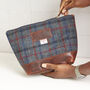 Harris Tweed And Leather Personalised Wash Bag, thumbnail 8 of 11