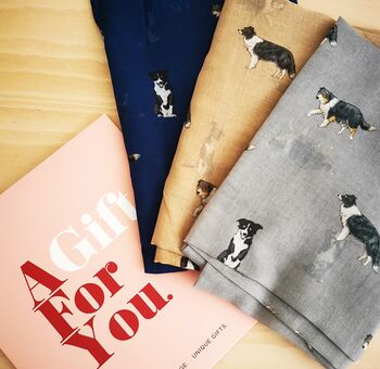 Personalised Border Collie Sheepdog Printed Scarf, 4 of 5