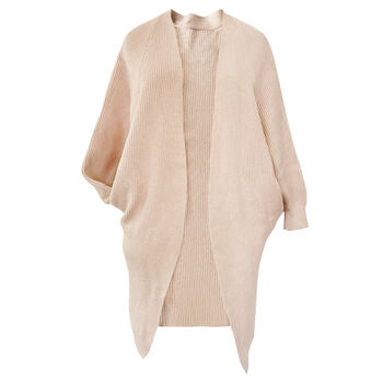 Brixton Ribbed Knit Batwing Cardigan Beige, 2 of 5