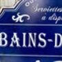 Large 51cm Blue French “Bain Douches” Bath Shower Metal Sign, thumbnail 4 of 8