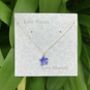 Periwinkle Blue Flower Delicate Pendant Necklace, thumbnail 3 of 4