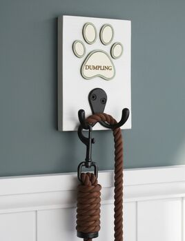Personalised Dog Lead Hook With Coloured Surround, 2 of 8