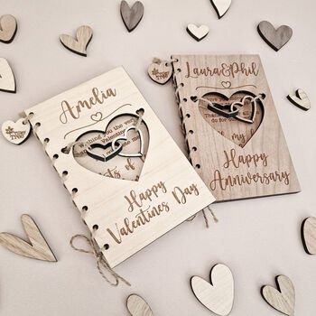 Personalised Wooden Valentine’s Card – Keepsake Gift, 4 of 9