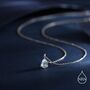 Sterling Silver Aquamarine Blue Pear Cut Cz Pendant Necklace, thumbnail 5 of 11